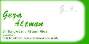 geza altman business card